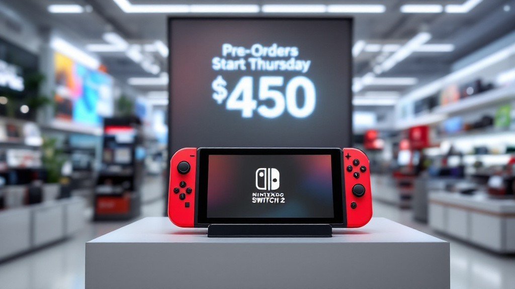 Nintendo Switch 2 Pre-Orders Start Thursday at $450 in US